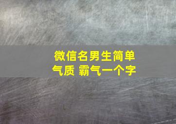 微信名男生简单气质 霸气一个字